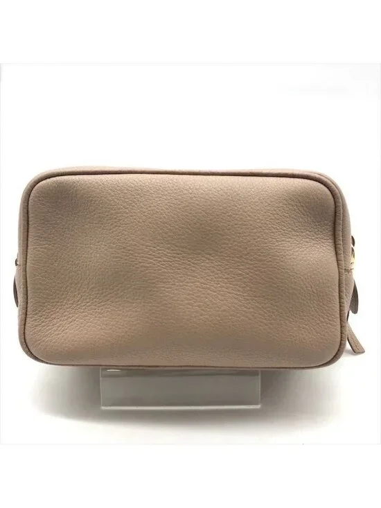 Prada Leather Pouch Gold Pink Beige Case - Picture 2 of 10
